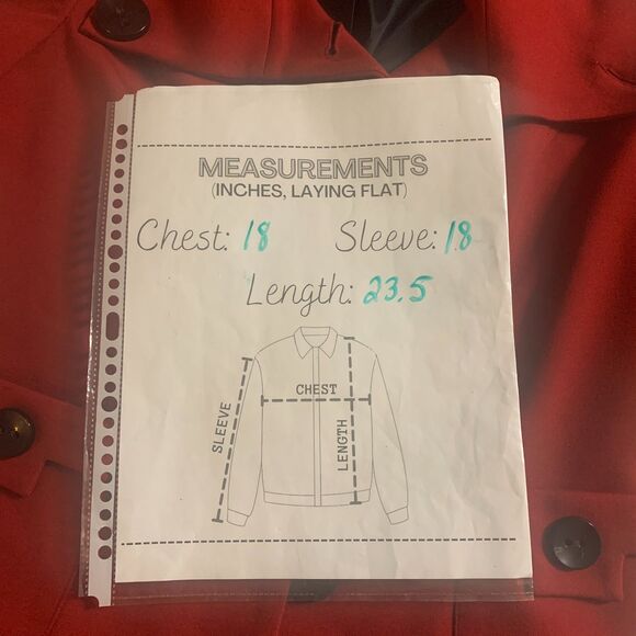 Donna Degnan Blazer Jacket size 10 Red Button Lined Stretch Made In USA Career - Picture 7 of 7